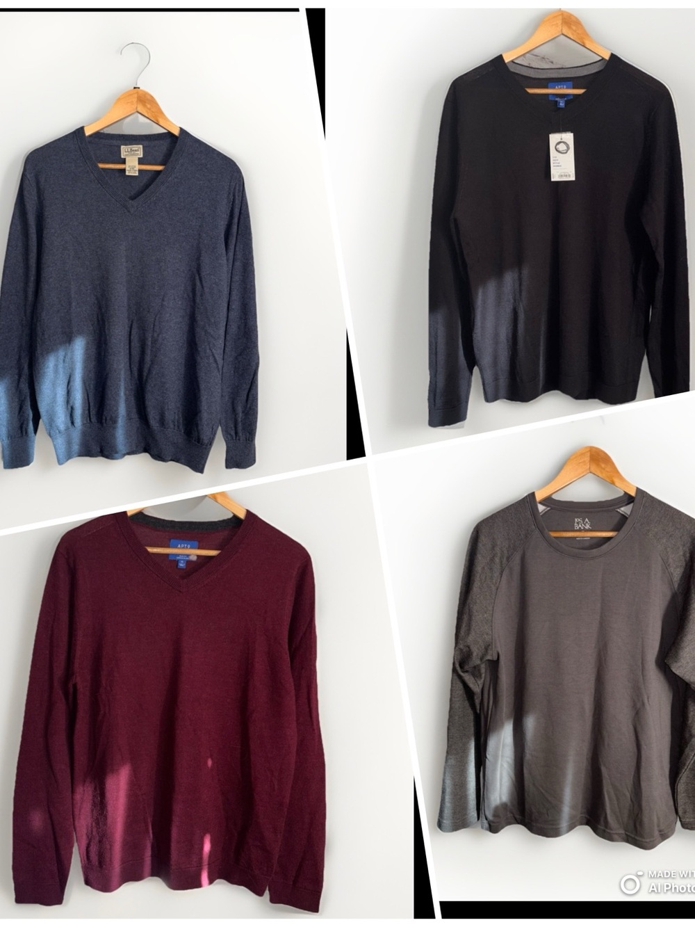 Men’s Apt.9 llbean Jos.A Bank V-neck Sweater Bundle # Shirts Wool Rayon Cashmere